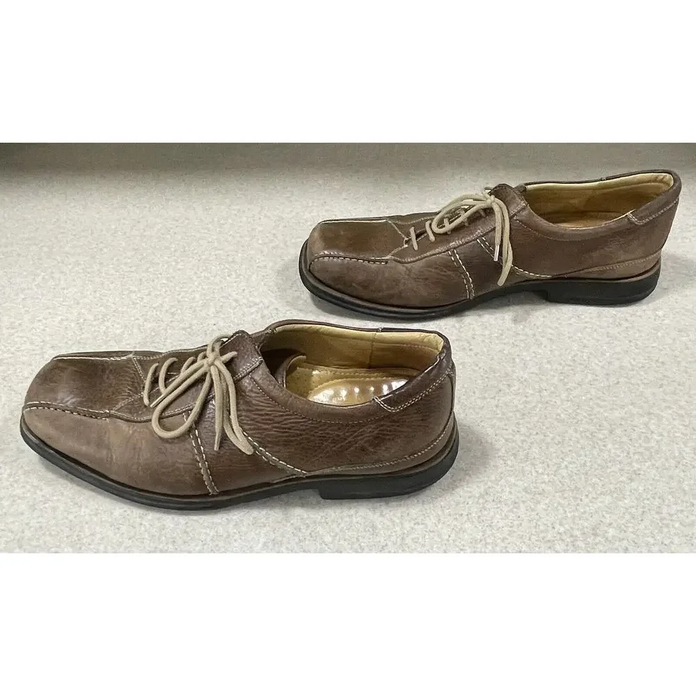 SANDRO Men's Casual Oxfords Size 11 D Brown Leather Comfort Gel-Made in Brazil
